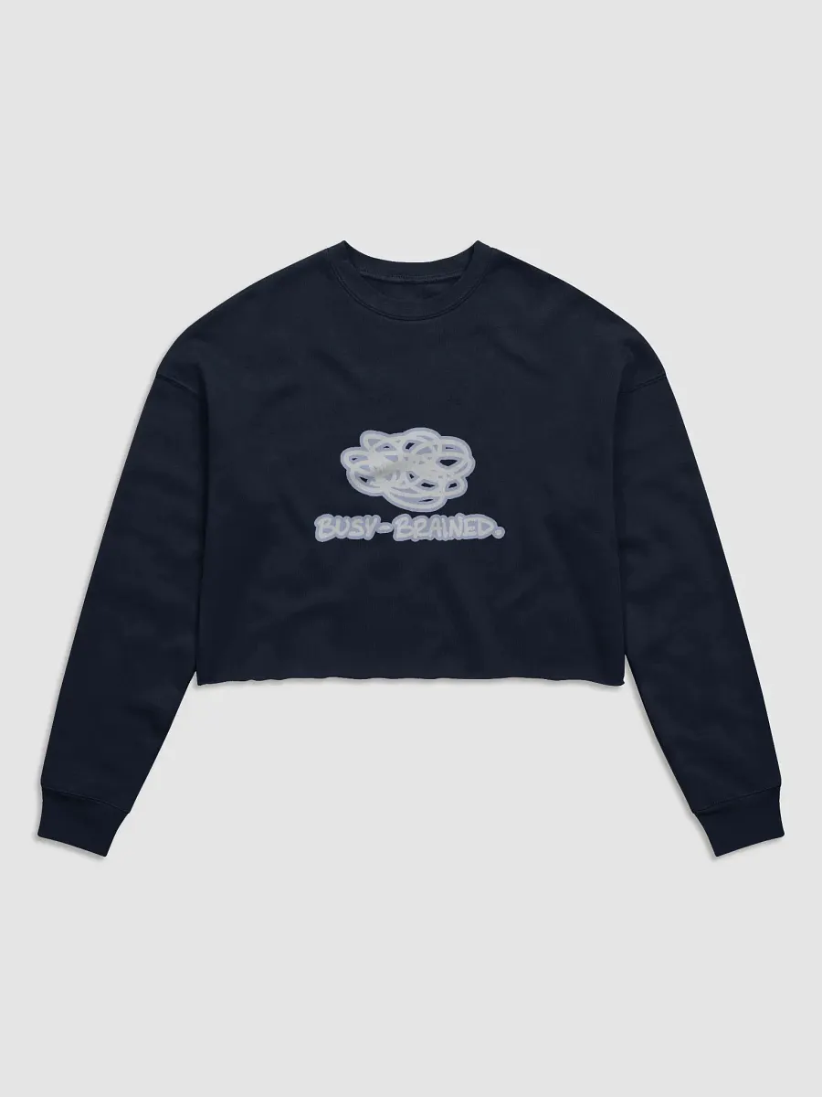 BUSY-BRAINED (lined design, #BDCAEF) Women's Fleece Crop Sweatshirt product image (18)