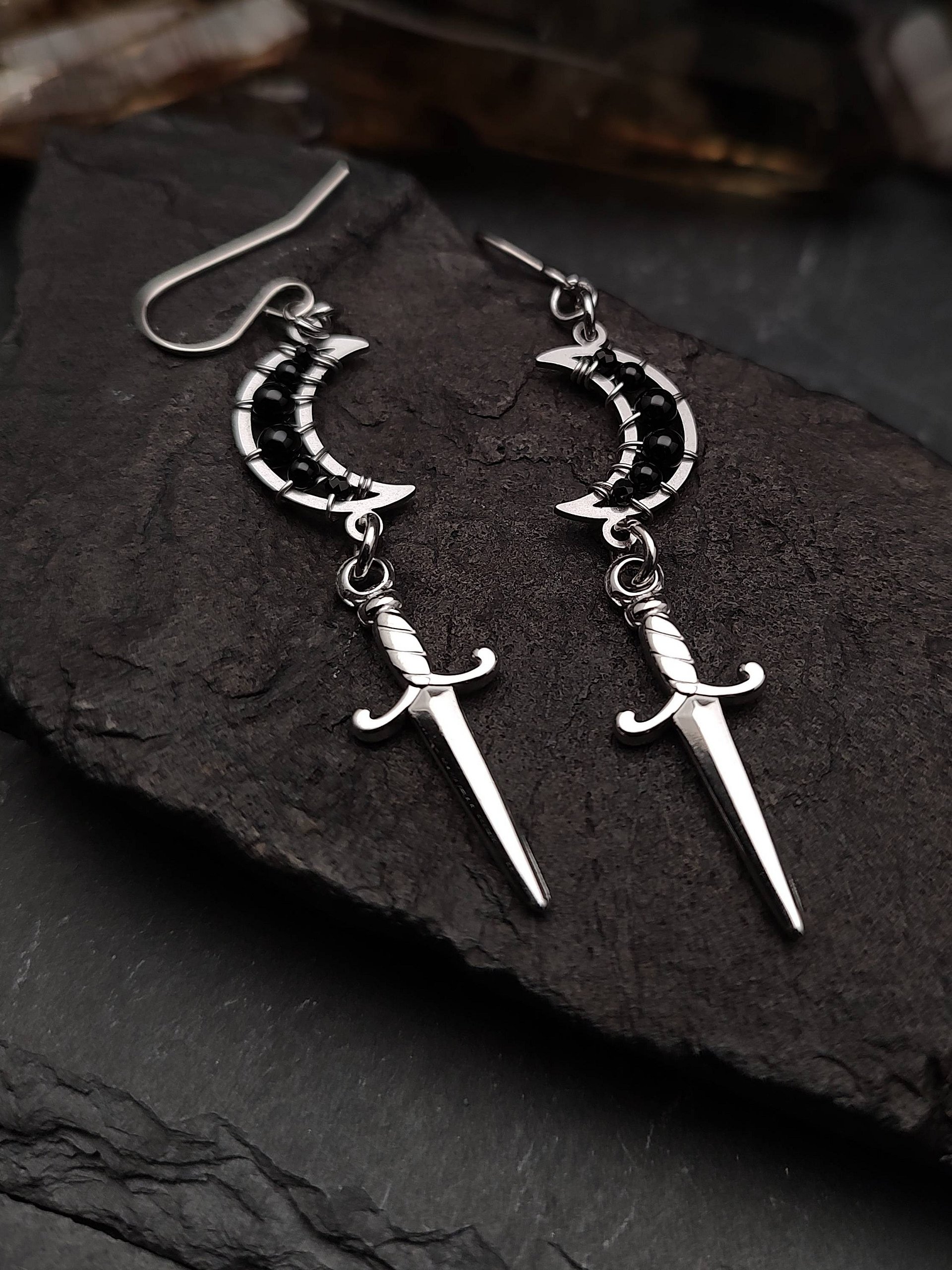 Earrings Swords - Onyx Moon Daggers product image (3)