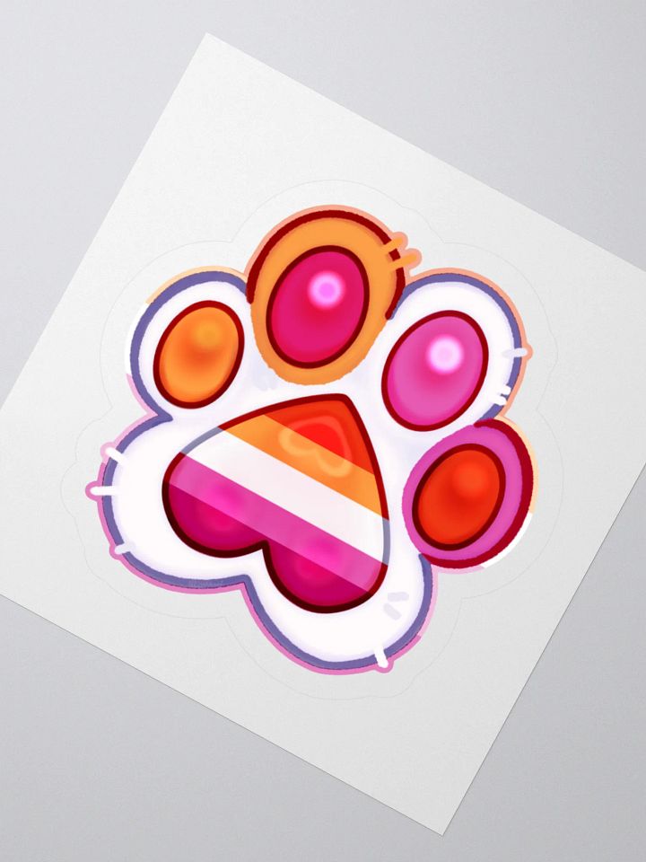 Lesbian Pride Paw Print Kiss Cut Stickers product image (2)