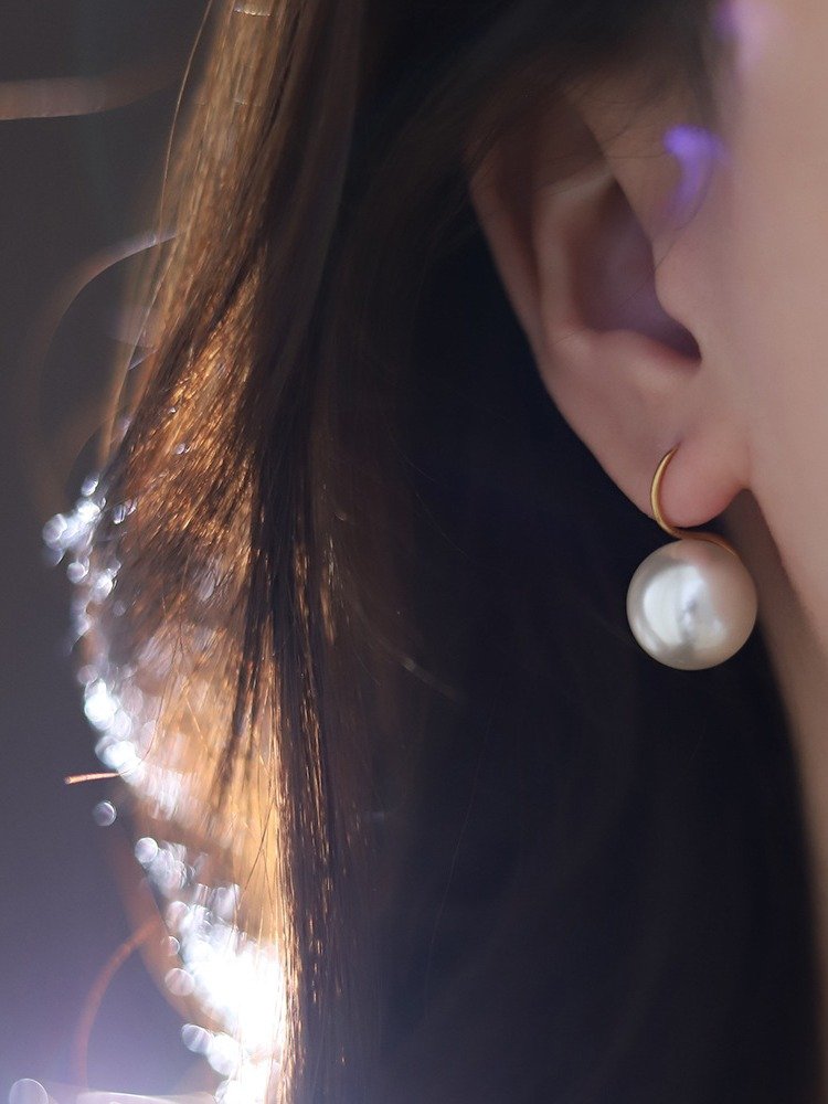 Classic Pearl Drop Hook Earrings | 18K Gold Plated product image (12)
