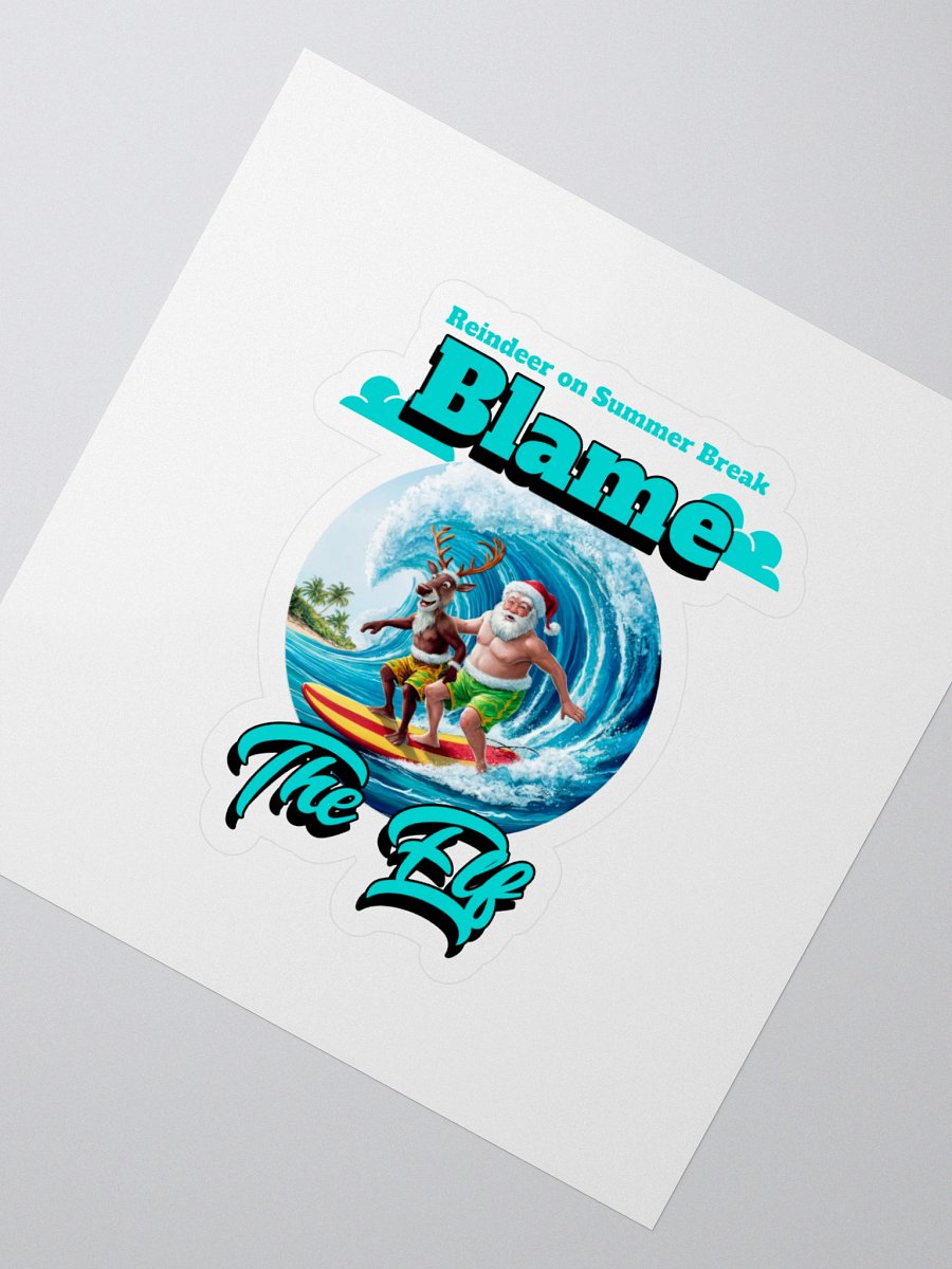 Surfing Santa and Reindeer Kiss Cut Stickers product image (2)