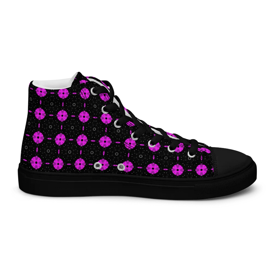 Abstract Pink Shapes Ladies Canvas Shoes High Tops product image (5)