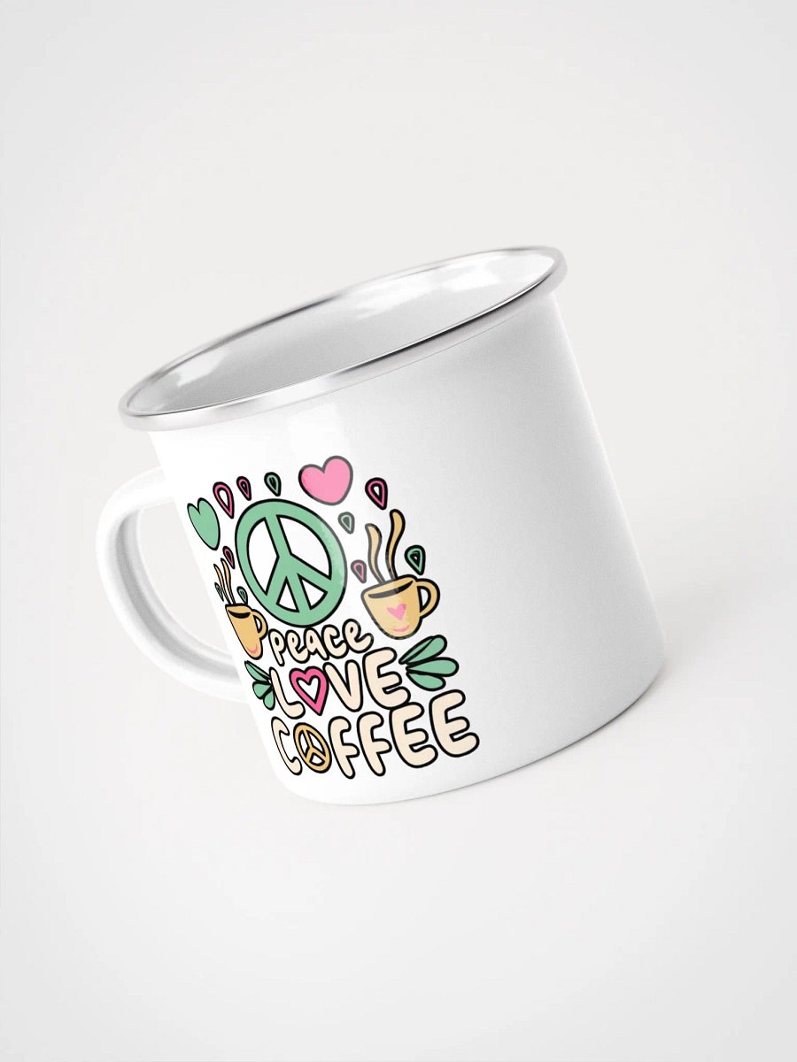 Peace Love Coffee Addict Camping Mug product image (4)
