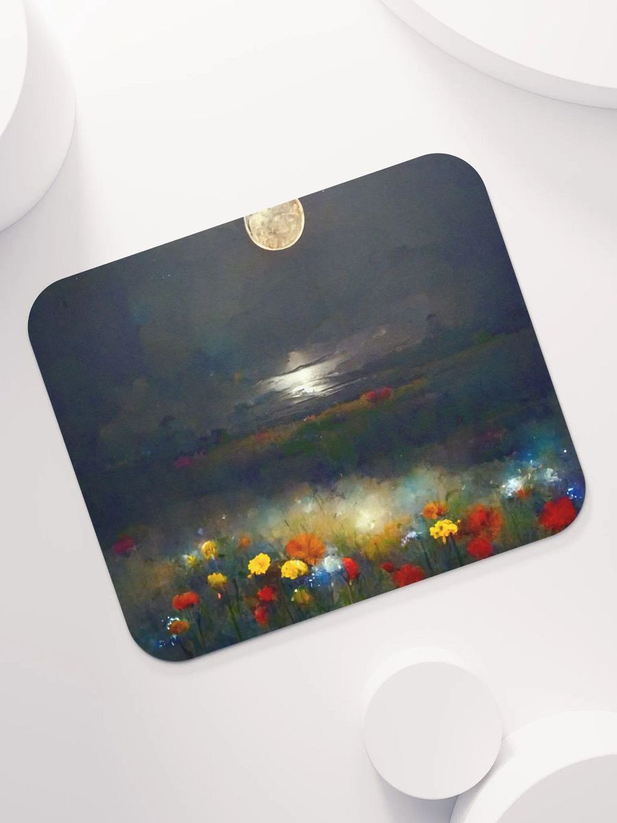 Moonlit lake with flowers Meadow Mouse Pad product image (7)