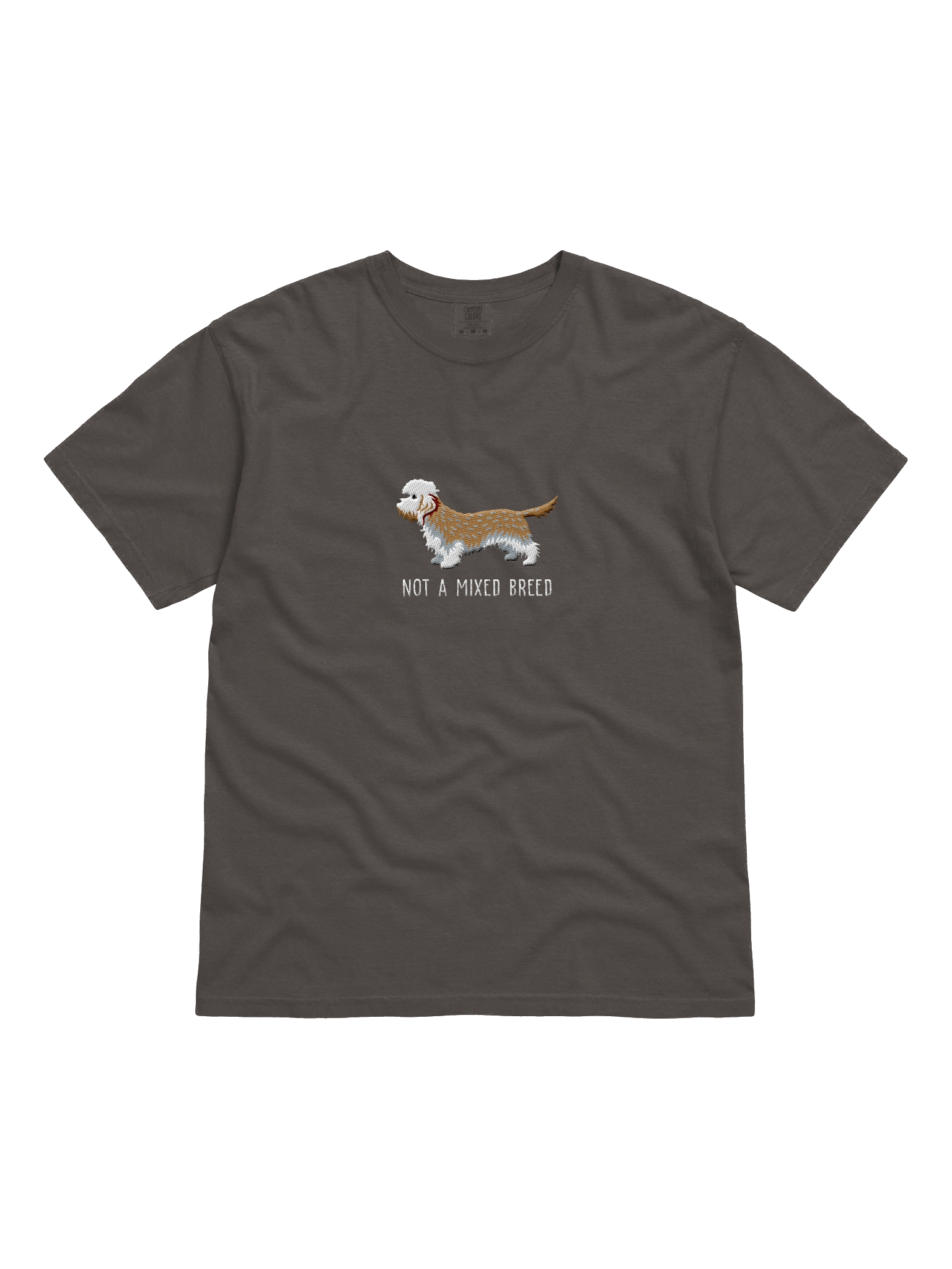 Not a Mixed Breed T-Shirt(Embroidered) of a Dandie Dinmont Terrier(Mustard) product image (4)