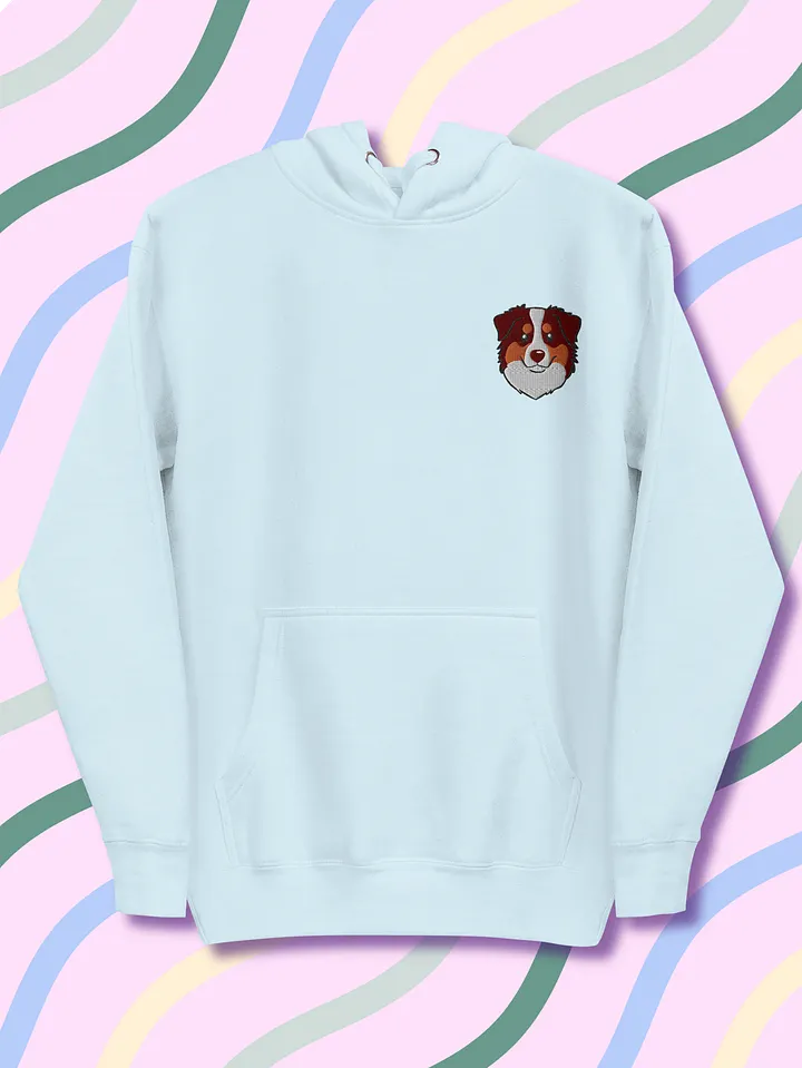 Cheerful Australia Shepherd Embroidered Cotton Hoodie product image (1)