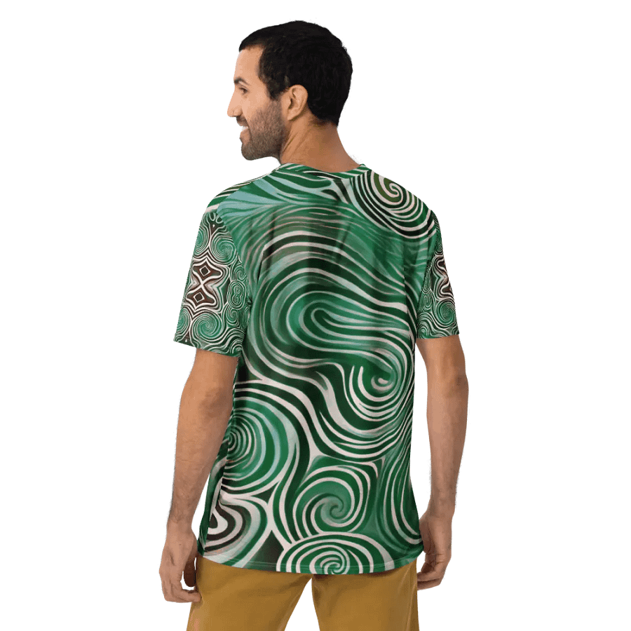 Funky Cool Green Liquid Tie-Dye Men's T-shirt product image (10)
