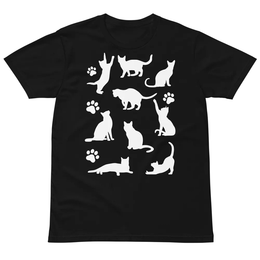 Cat Lover's Dream T-Shirt: Silhouette Collection of Cats in Playful Poses product image (2)