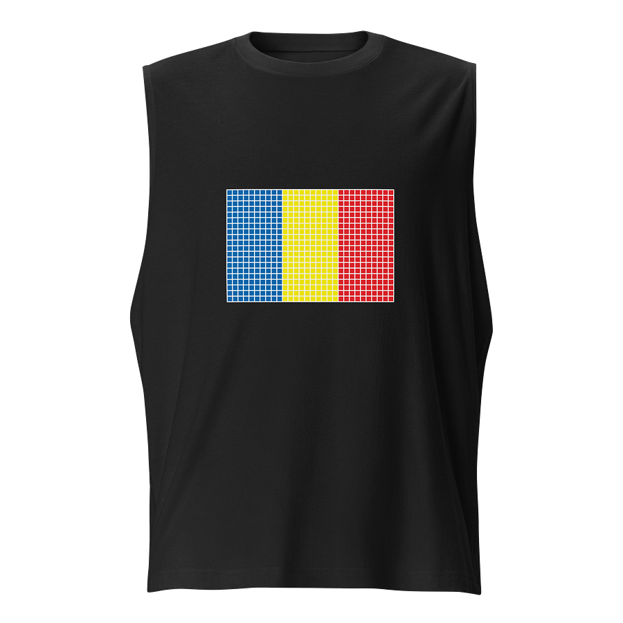 Pixelated flag of Romania Muscle Tank product image (1)