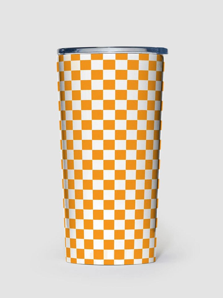Checkered! Orange and White Checkers 20 oz Stainless Steel Tumbler product image (1)