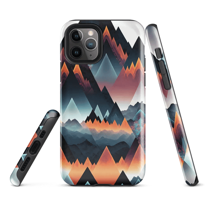 Tough Phone Case for iPhone® - Boho Mountain Peaks Artistic Design product image (1)