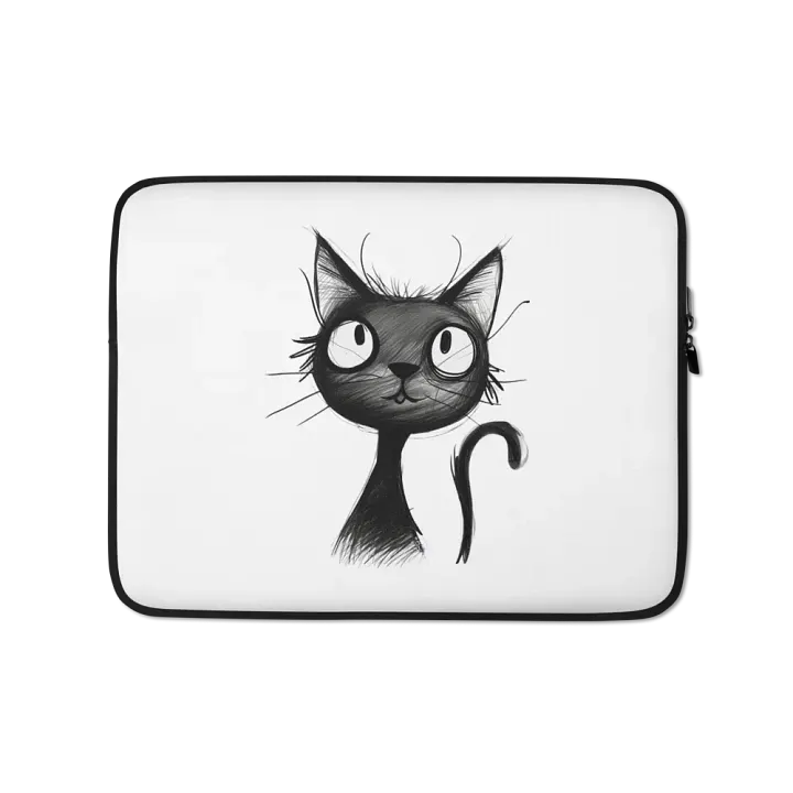 Black Kitty Laptop Sleeve product image (1)