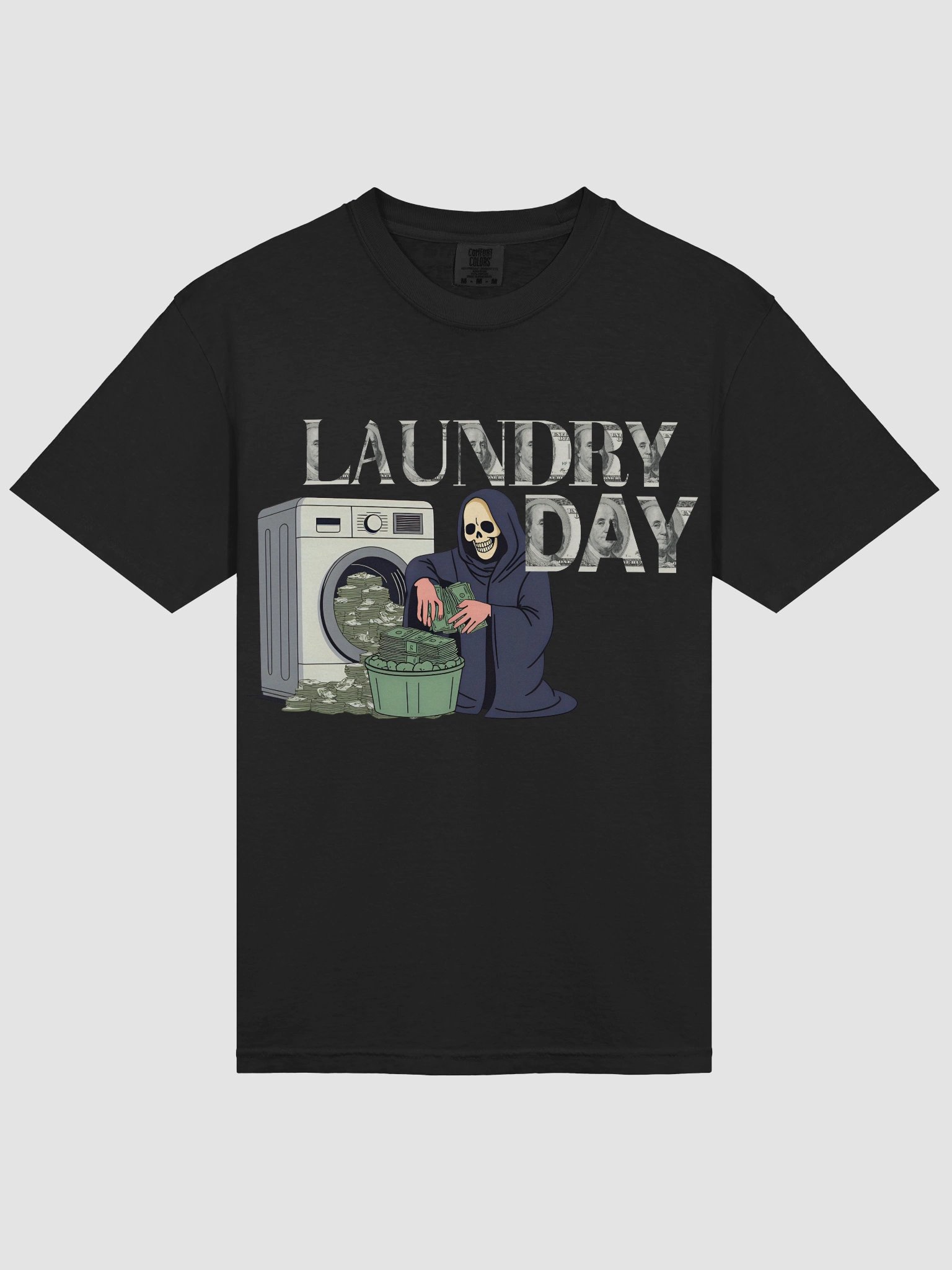 Laundry Day Money Tee – Bold Graphic T-Shirt with Washed Cash Design product image (20)