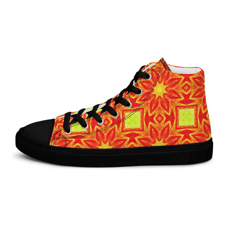 Abstract Repeating Orange Flower Ladies Canvas Shoe High Tops product image (6)