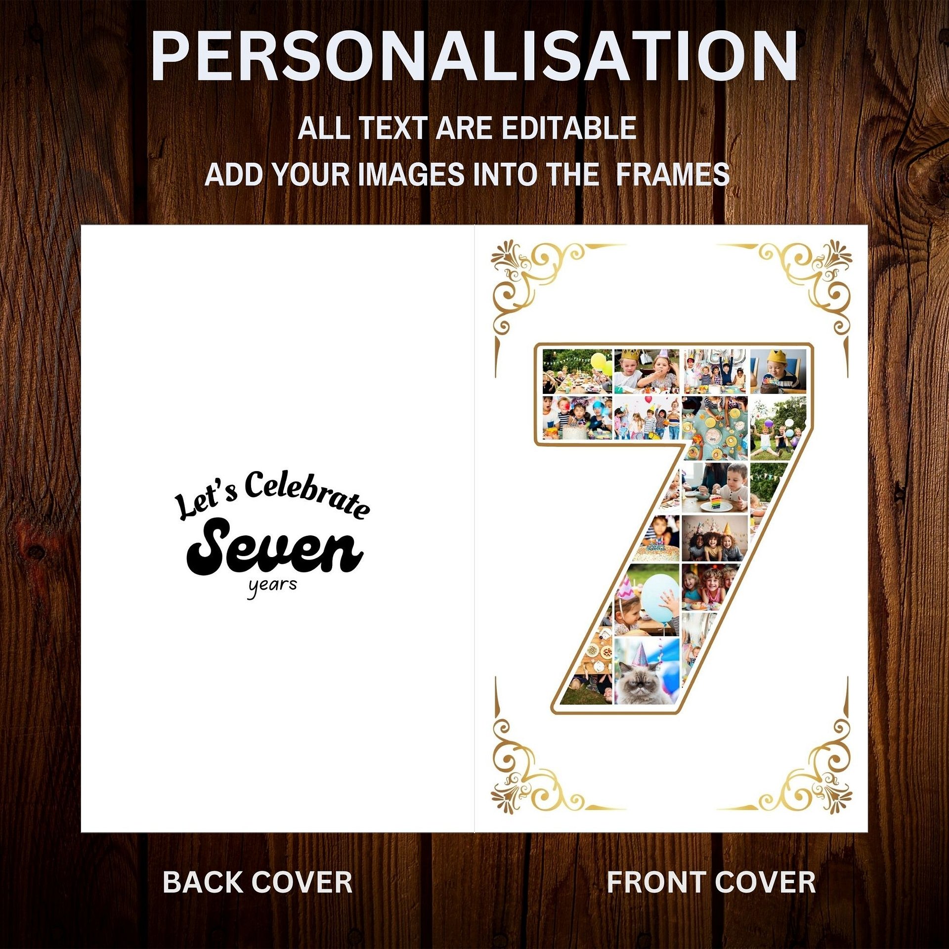 Seven Year Celebration Card Photo Collage Canva Template product image (7)