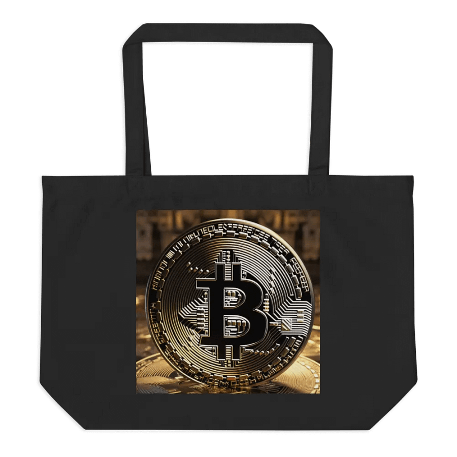 Golden Bitcoin Circuit Coin Tote Bag product image (6)