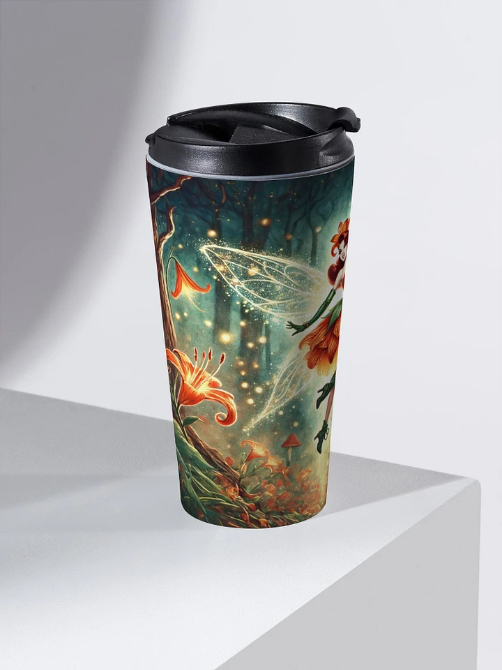 Enchanted Forest Orange Lily Fairy Stainless Steel Travel Mug product image (2)