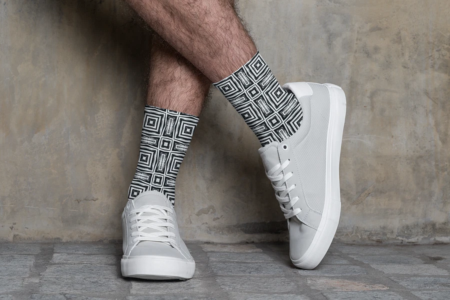 Abstract Monochrome Repeating Pattern Unisex Socks product image (16)