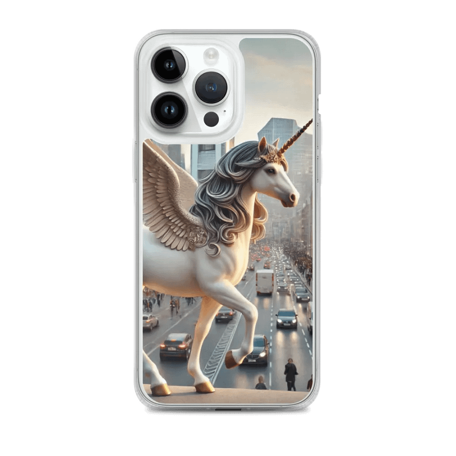 MagSafe® Clear Case for iPhone® | AI-Designed White Winged Unicorn product image (2)