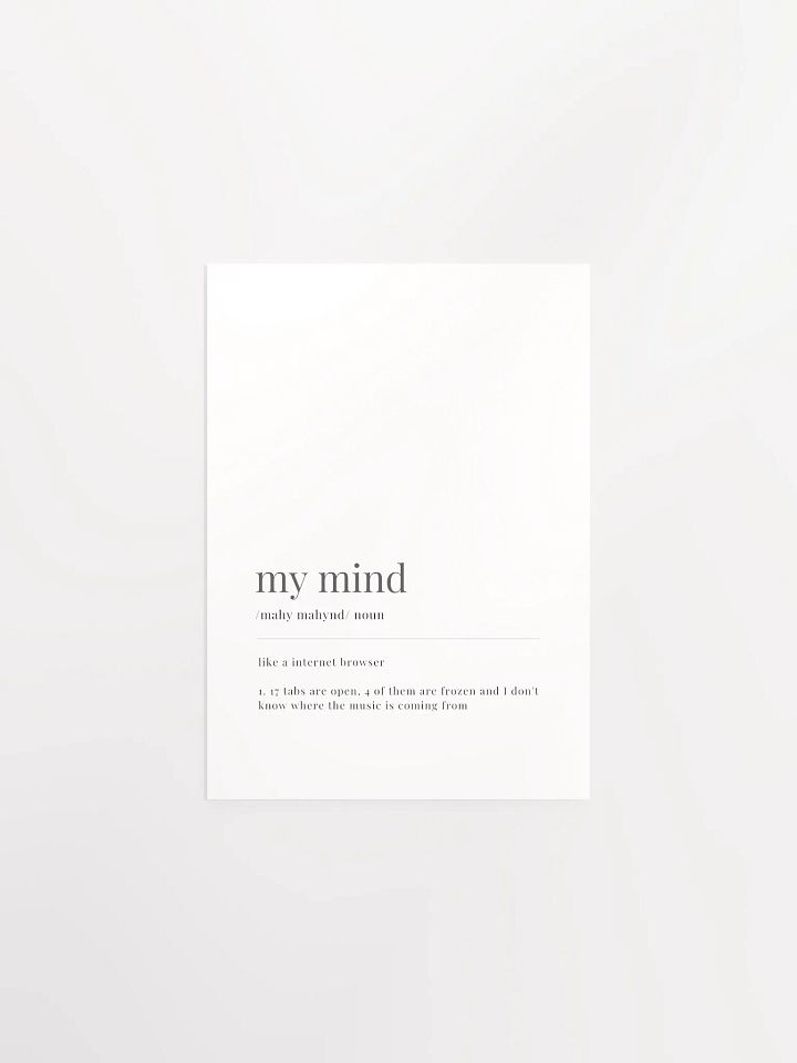 My Mind Definition Poster Print product image (1)