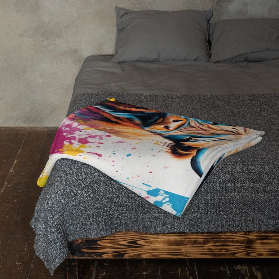 Multi Coloured Paint Splash Highland Cow Blanket product image (5)
