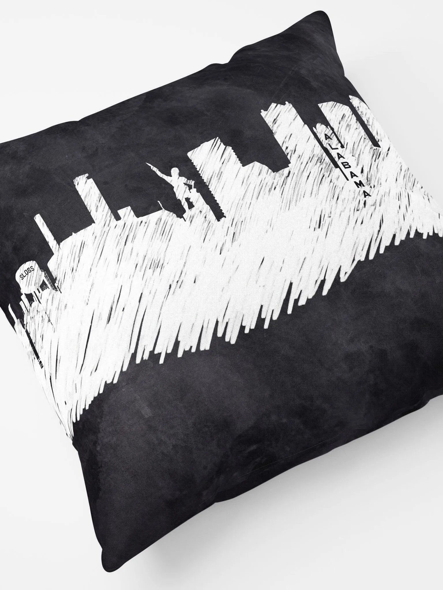 Birmingham Alabama Skyline Art – Chalkboard Silhouette Throw Pillow product image (5)