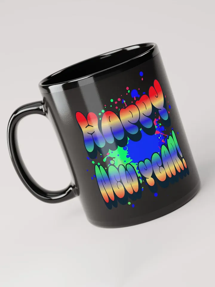 Happy New Years - Colorful Graffiti Design Black Mug product image (1)