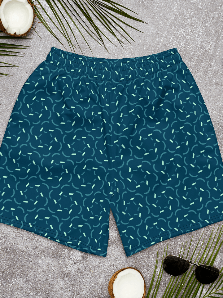 Blue Flux Geometric Pattern Long Shorts product image (2)