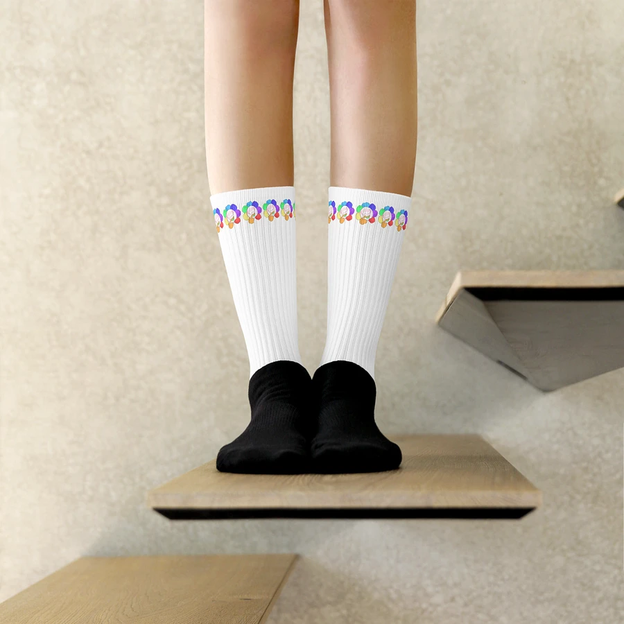 White Flower Stripe Socks product image (8)