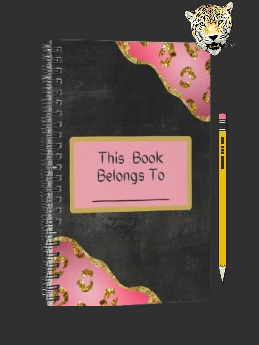 Spiral Notebook-With Pink and Gold Leopard Borders product image (1)