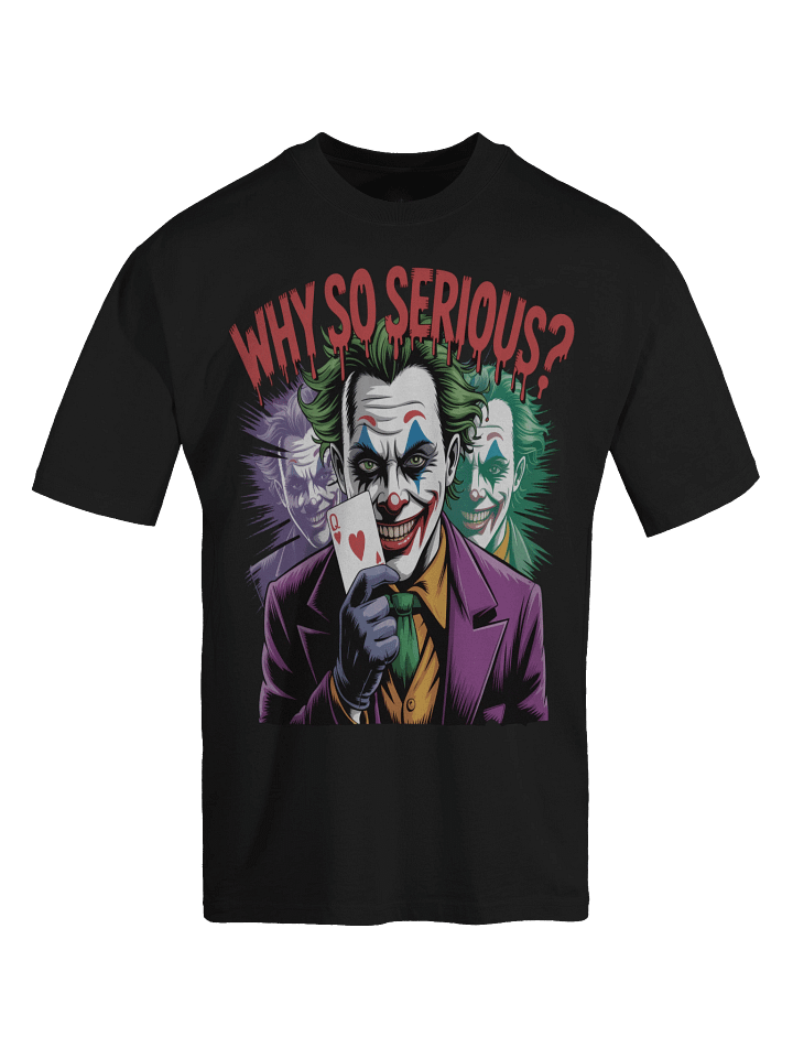 Joker 'Why So Serious?' Queen of Hearts Oversized Faded T-Shirt product image (1)