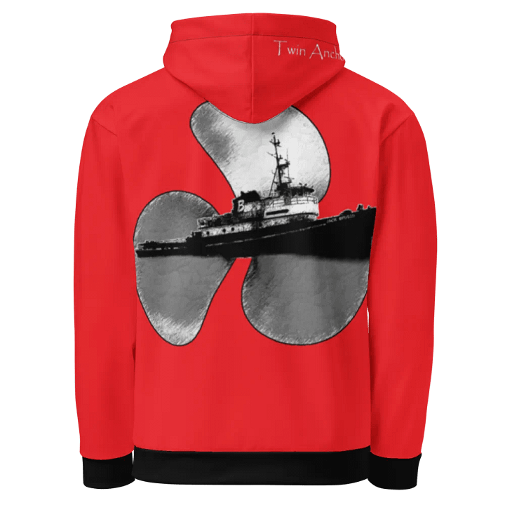 Red Three blade prop & Jack tug Hoodie product image (1)