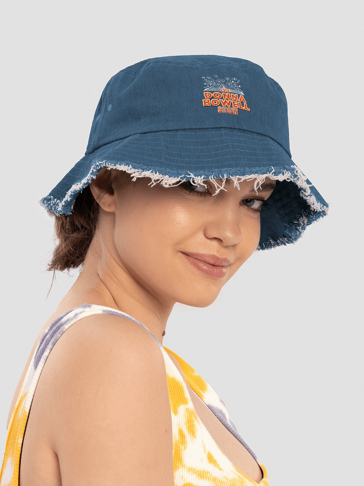 The Donna Howell Show Bible-Flourish Distressed Denim Bucket Hat product image (1)