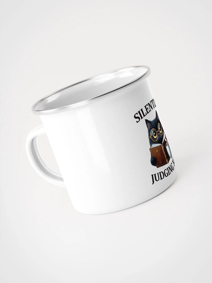Silently Judging Cat Enamel Mug product image (4)