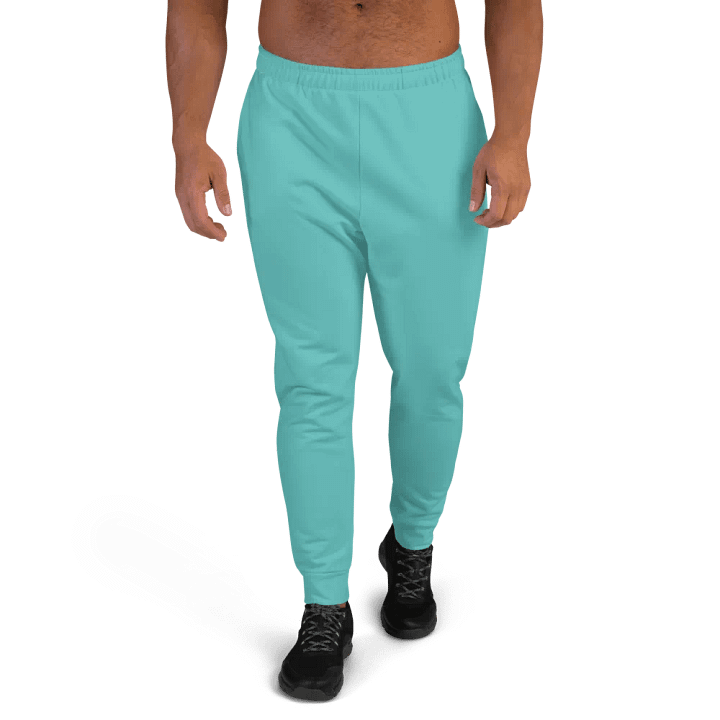 Plain Turquoise Blue True Summer Recycled Polyester Premium Men's Joggers by Treasure Pie product image (1)