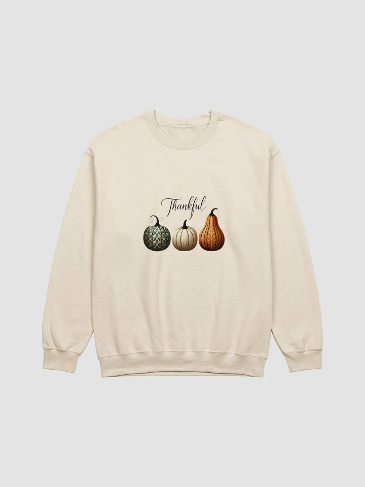Thankful Thanksgiving Sweatshirt - Cozy Fall Jumper with Artistic Pumpkins, Autumn Apparel, Cute Harvest Sweater, Boho Thanksgiving Gift product image (21)