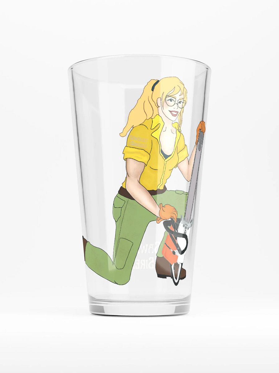 Blonde Chainsaw Pinup Pint Glass product image (3)
