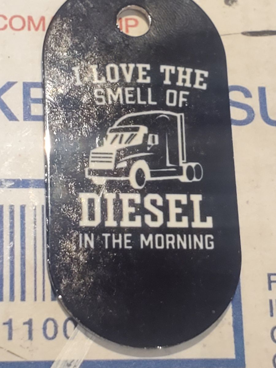 "I Love the Smell of Diesel in the Morning" Dog Tag Keychain/Necklace product image (1)
