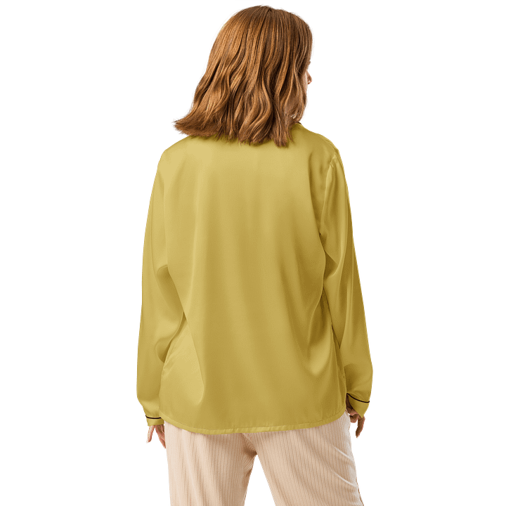 Elegant Elderly Woman & Chicken All-Over Print Pajama Top product image (3)