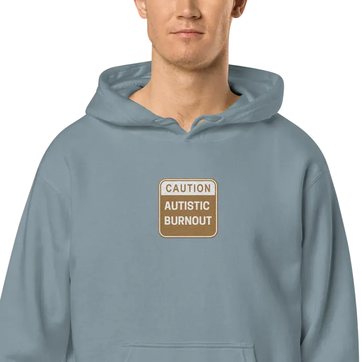 CAUTION: ASD BURNOUT embroidered pigment hoodie (brown design) product image (2)