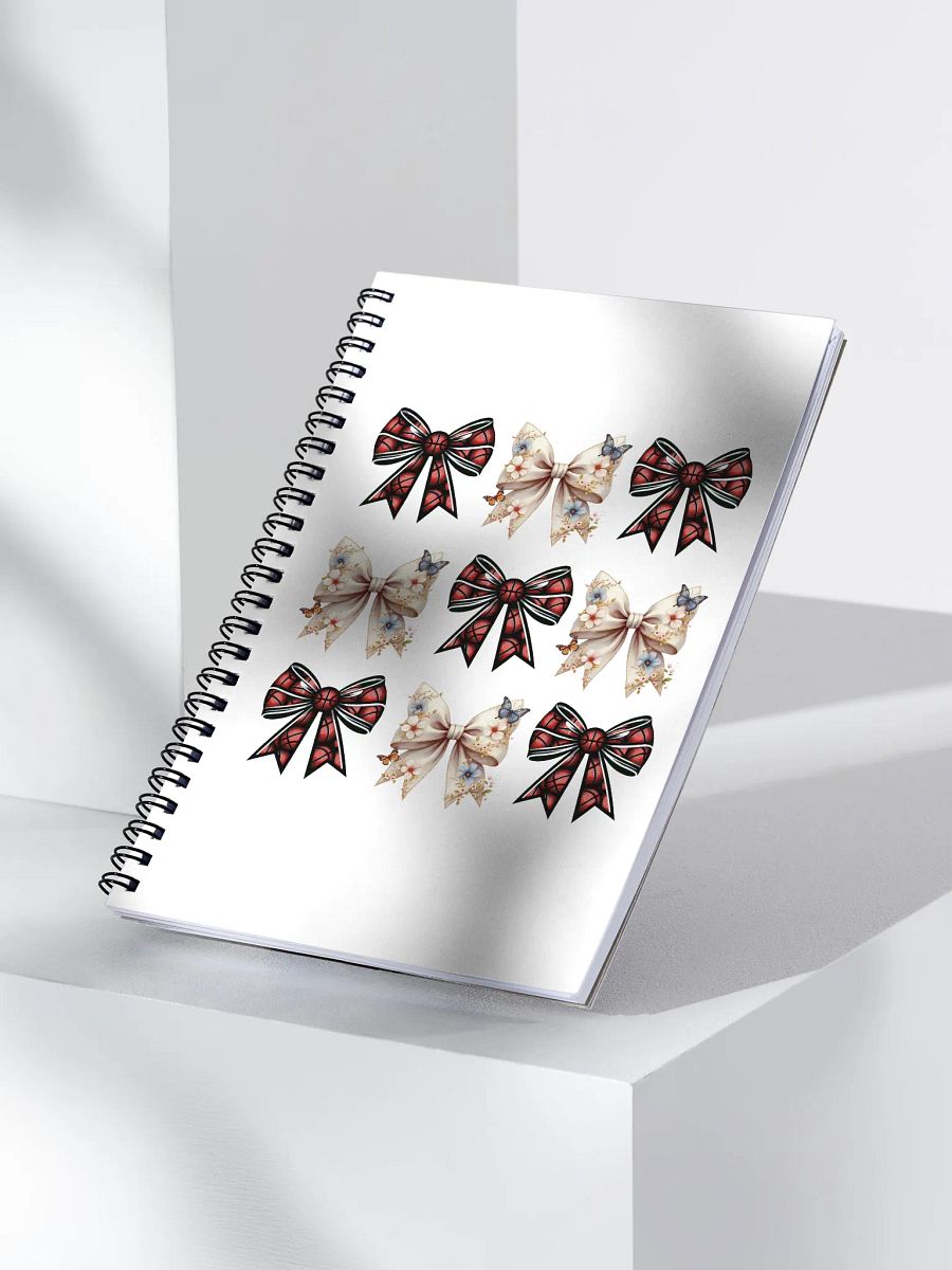 Spring Bow Basketball Whimsical Grid Spiral Notebook product image (3)