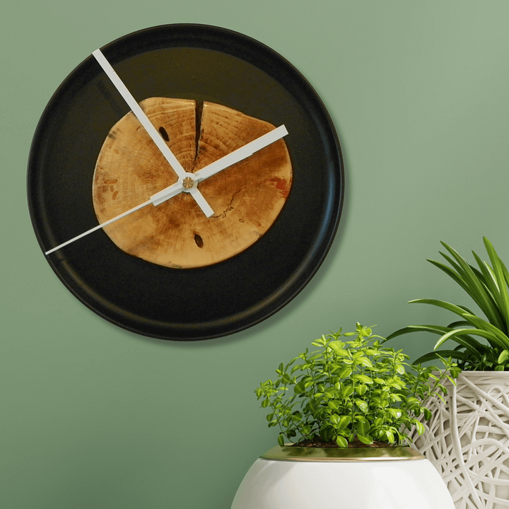 8" Metal / End Cut Wood Clock product image (1)