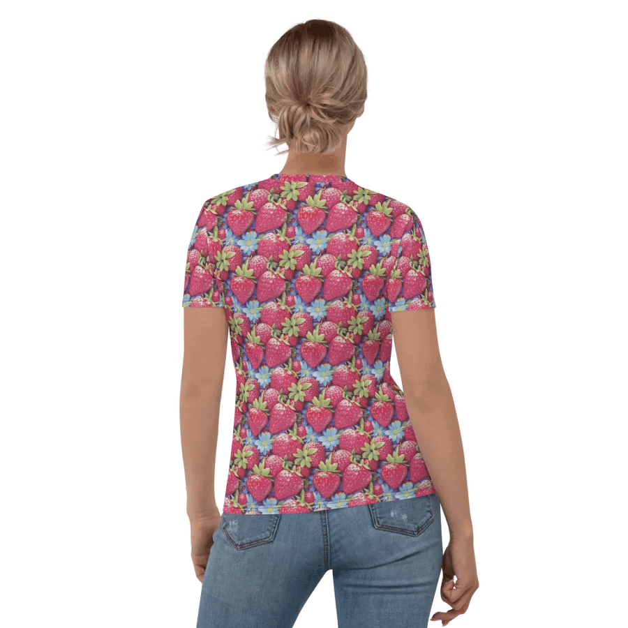 Cute Strawberry Pattern All Over Print T-shirt product image (6)
