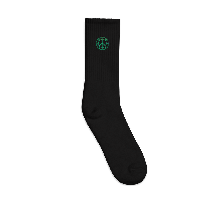 Sunburst Peace Symbol Embroidered Socks product image (2)