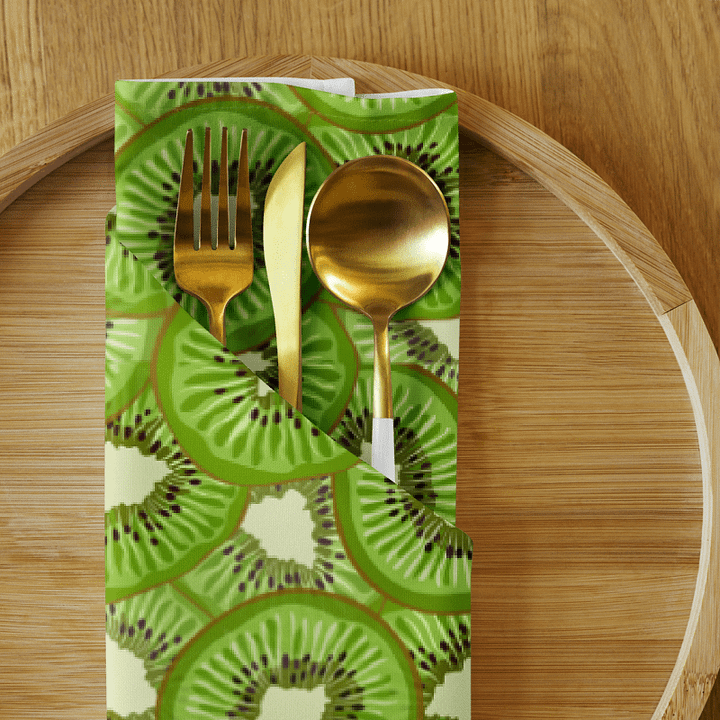 Kiwi Fruit Cloth Napkin Set (4-Pack) | Reusable Cloth Napkins for Tropical Table Decor product image (2)