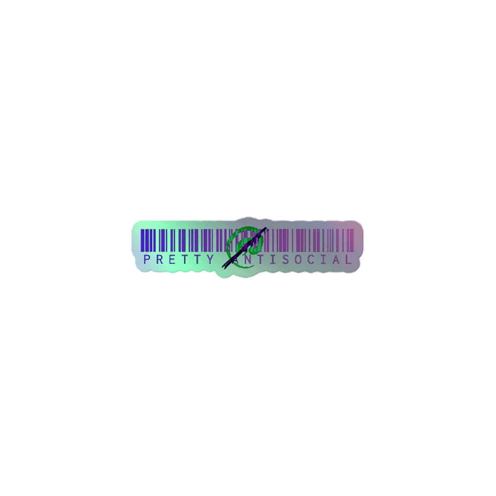Pretty AntiSocial Holographic Barcode Sticker product image (1)