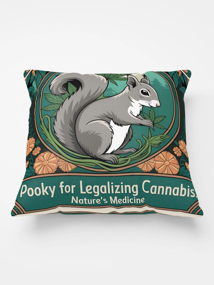 Comfy Pillow: Pooky for Legalizing Cannabis, Nature's Medicine, flowers, leaves, romantic style product image (1)