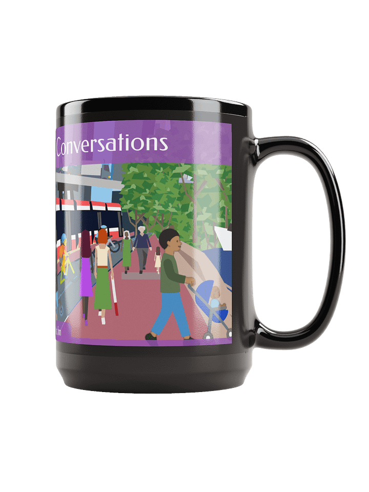 Curb Cuts and Conversations (Queen's Quay, Toronto Design): Mug - Large 440ml/15oz Glossy Black product image (1)