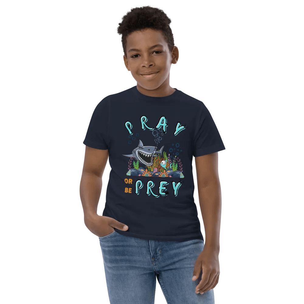 Pray Or Be Prey Funny Christian Kids T-Shirt product image (3)