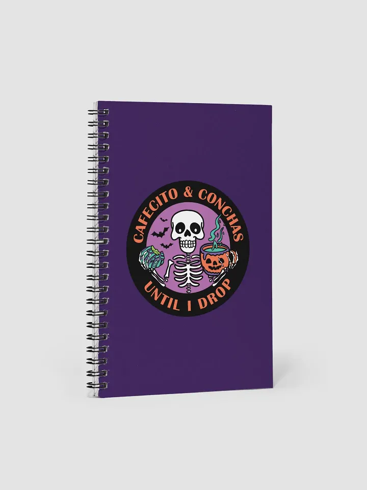Cafecito and Conchas Halloween Skeleton Dotted Spiral Notebook product image (1)